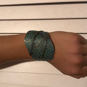 Teal Leaf Bracelet